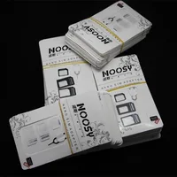 100 Sets 4 in 1 Noosy Nano Sim Card Adapter + Micro Sim Cards Adapter + Standard SIM Card Adapter for IPhone 6