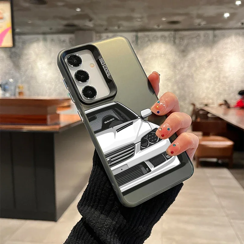 JDM Car-Themed Laser Hard Phone Case - Durable PC+TPU Back Cover