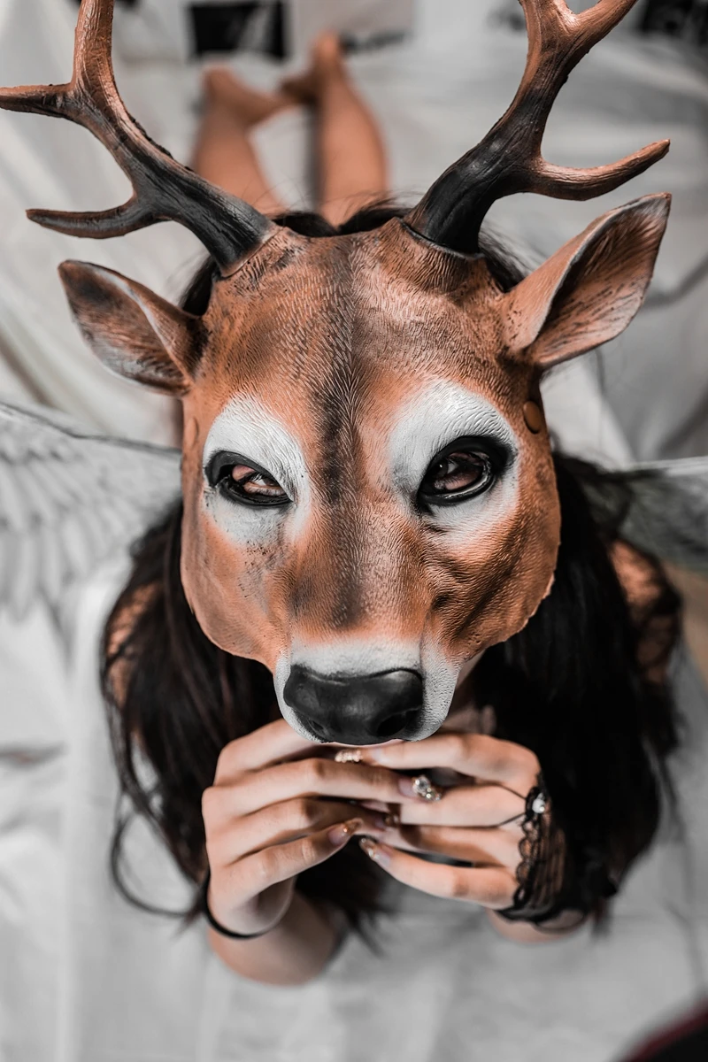 Adult Cosplay 3D Animal Mask PU Foam Deer Mask Women Men Carnival Party  Club Role Play Masks|Phụ Kiện Trang Phục Bé Trai| - AliExpress