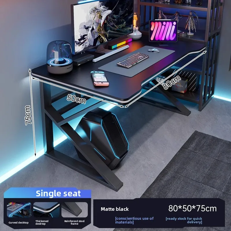 Bureau d'ordinateur double pour deux personnes, idéal pour chambre à coucher, maison, dortoir, hôtel – Table longue partagée, facile à assembler