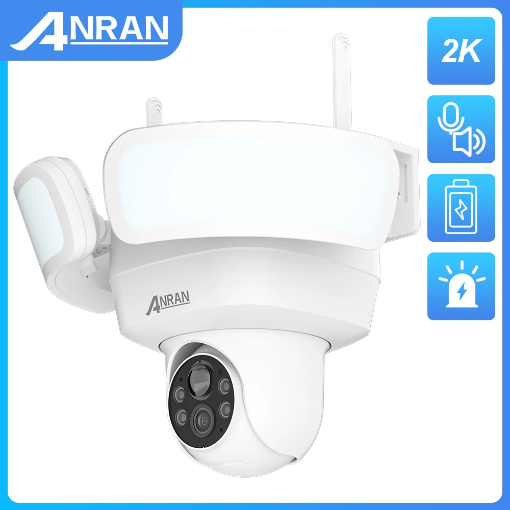 ANRAN 2K PTZ Caméra Surveillance WiFi Exterieur Sans Fil Solaire PIR  Détection 