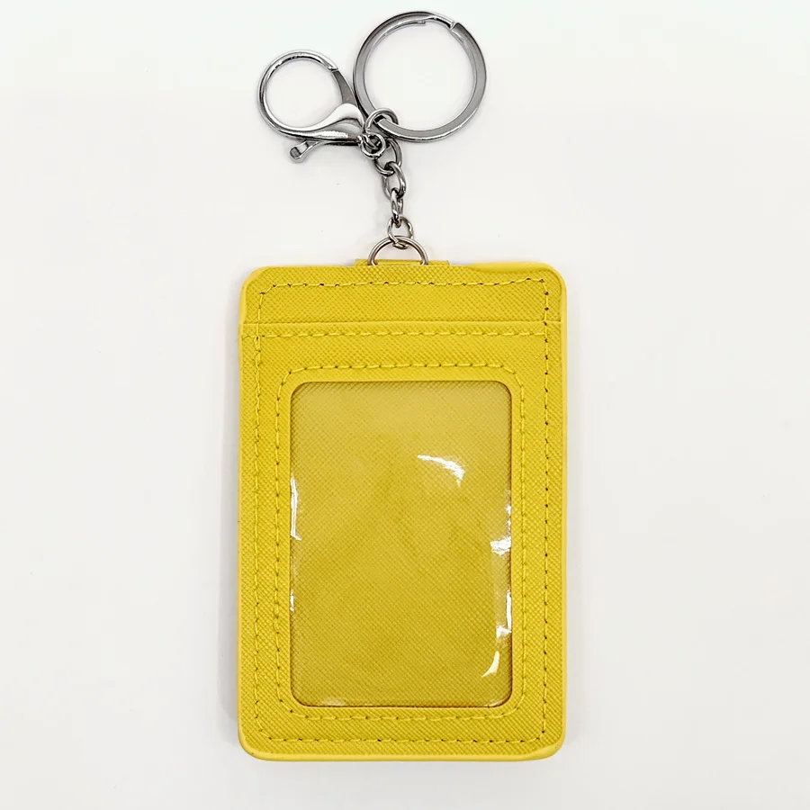 Unisex Colors Portable ID Card Holder Bus Cards Cover Case Office Work Key Chain Key ring Tool wallet card holder card holder id card holder id card case