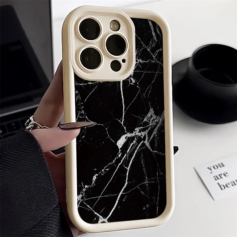 thumbnail image 1 of Funda de mármol para iPhone 13, funda para iPhone 11, 14, 12, 15 Pro Max, XR, X, XS, 7, 8, 16 Plus, SE 2020, funda de silicona TPU suave a prueba de golpes, 1 of 5
