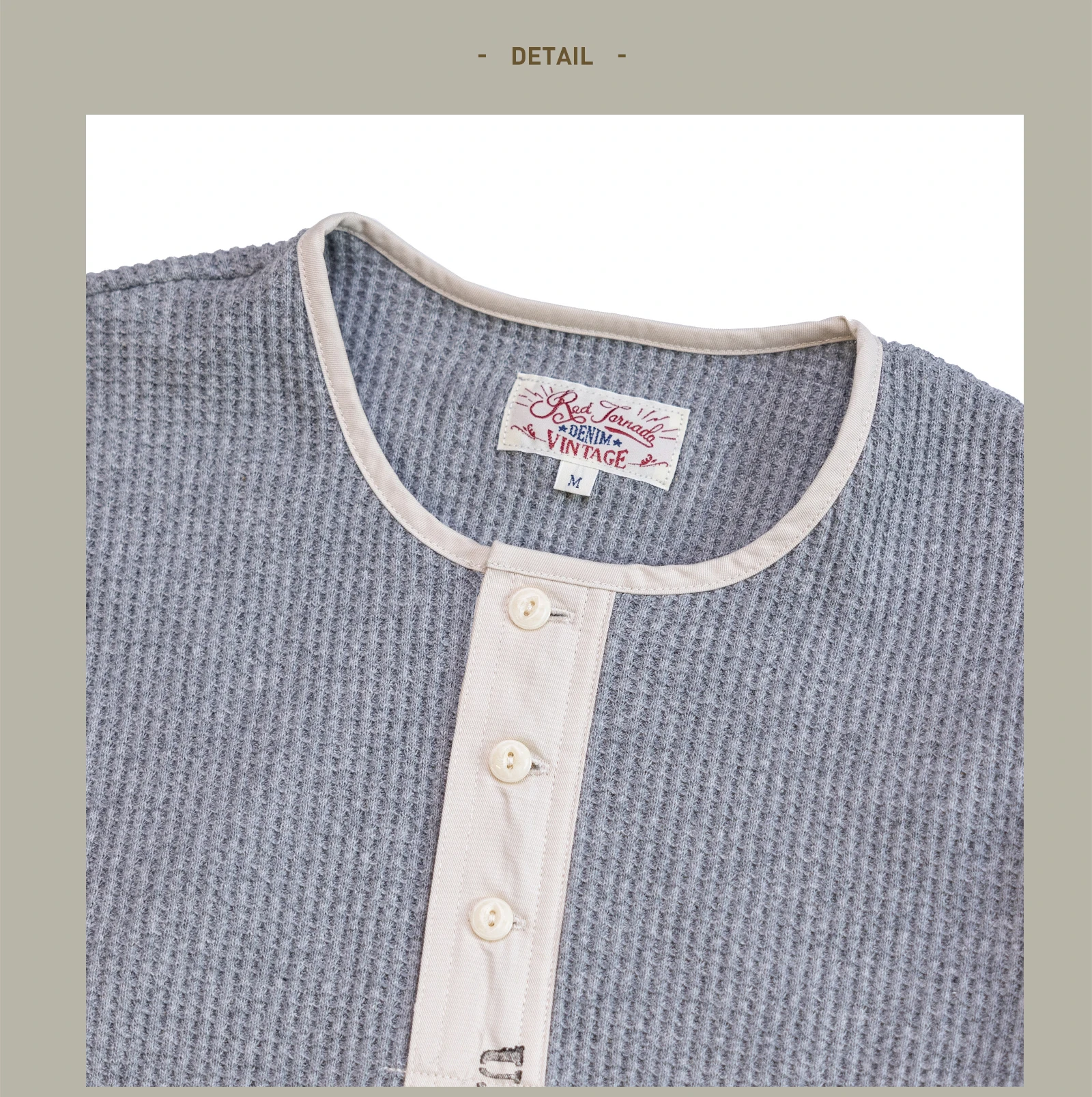 T2-0009 Red Tornado US Size Super Good Quality Mans Heavy Thick Flexible Casual Henley Tee Cotton