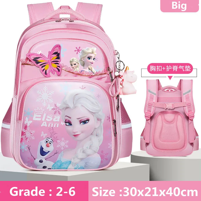 Disney New Frozen School Bags For Girls Elsa Anna Grade 1-6 Primary Student Shoulder Orthopedic Backpack Large Capacity Mochila