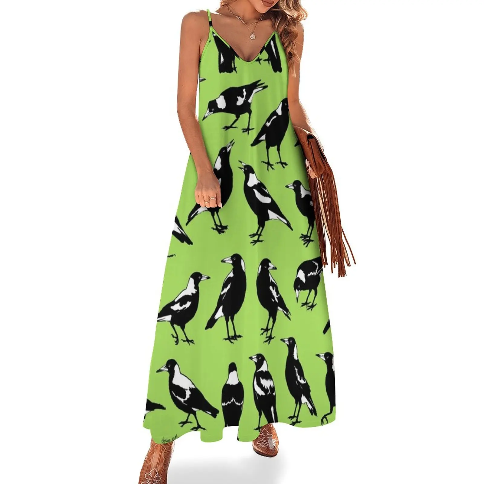 

New MAGPIES - Australian native birds (choose your your preferred Tee colour & style)) Sleeveless Dress dresses for prom