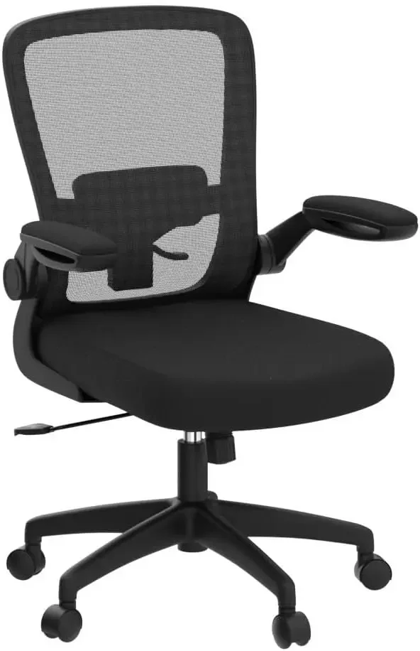 New2025-Office Chair, Ergonomic Desk Chair Breathable Mesh Chair with Adjustable High Back Lumbar Support Flip-up Armrests