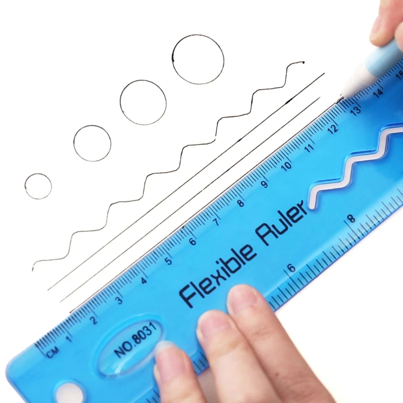 4Pcs Color Flexible Rulers Soft Bendable Plastic Rulers Duals Scale  Bendable Flexible Rubber Rulers Clear Straight Ruler F19E