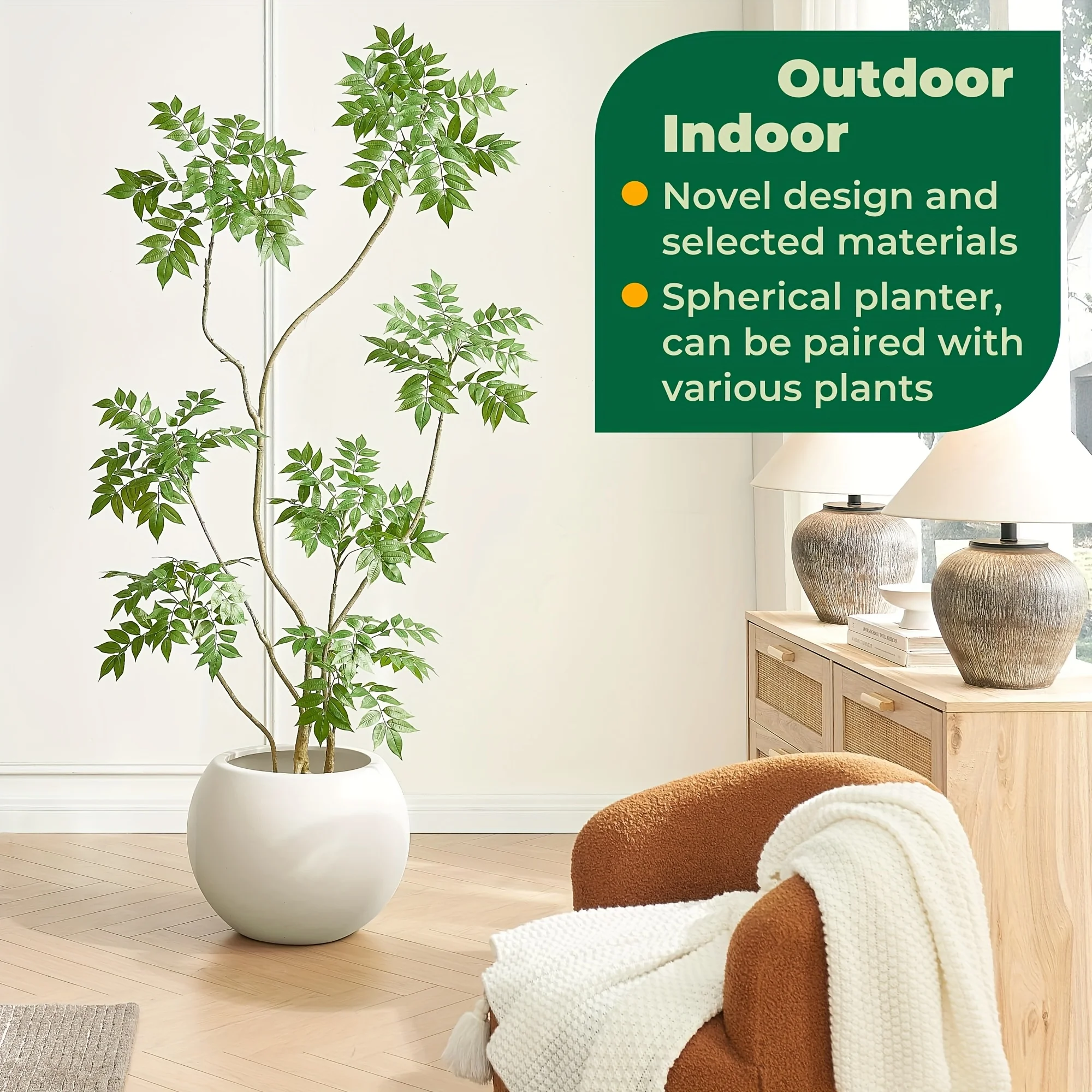 Indoor Outdoor Round Flower Pots, Lightweight Unbreakable Plastic Planters for Garden,  Balcony & Home Flower Planting - 4
