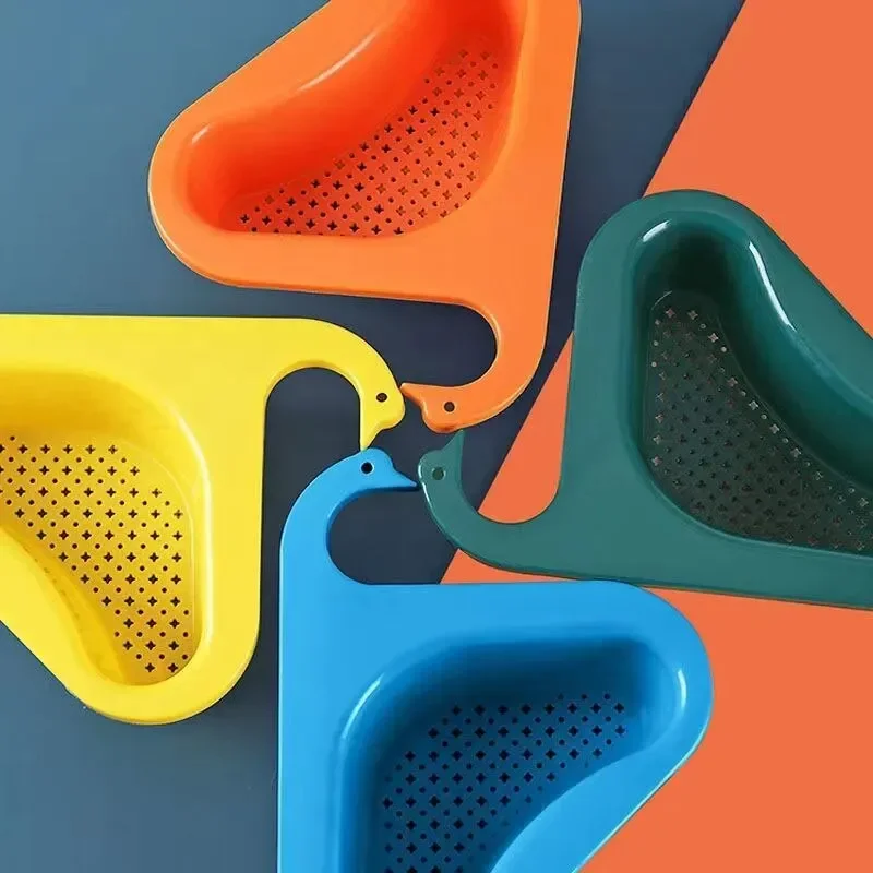 Swan Drain Basket Garbage Filter Kitchen Sink Filter Shelf Strainer Leftover Sink Hanging Rack Multifunctional Drainage Basket