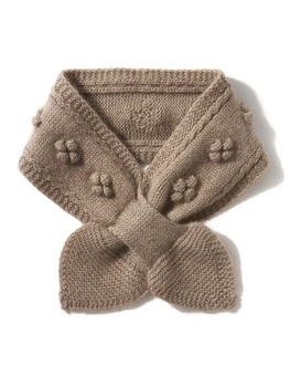 Donne 100% puro cashmere lavorato a maglia piccolo papillon sciarpa fazzoletto da collo morbido scaldacollo anello collare accessori boutique femminili 1