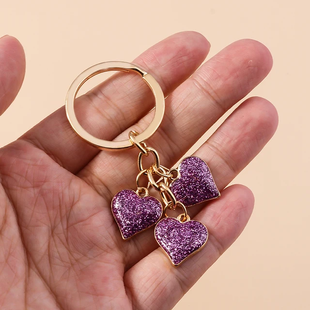 Schöne Bunte Herz Keychain Liebe Schlüsselanhänger Valentinstag Geschenk  Schlüssel Ketten für Frauen Mädchen Auto Schlüssel Handtasche Schmuck  Zubehör