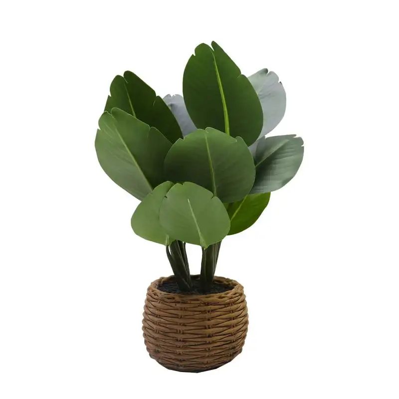 

Mark 16.9”H Artificial Birds of Plant in Cement Woven Look Pot