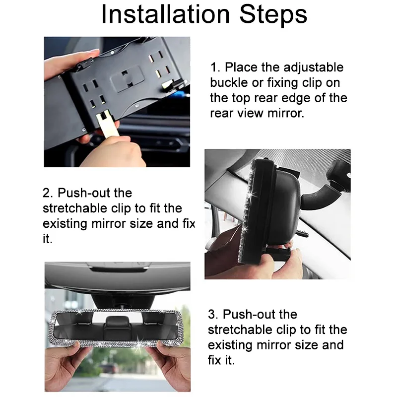 Car Interior Rearview Mirror Decor Ornament Rear View Mirror Cover Auto Accessories for Women rearview mirror cover carbon fiber mirror cover