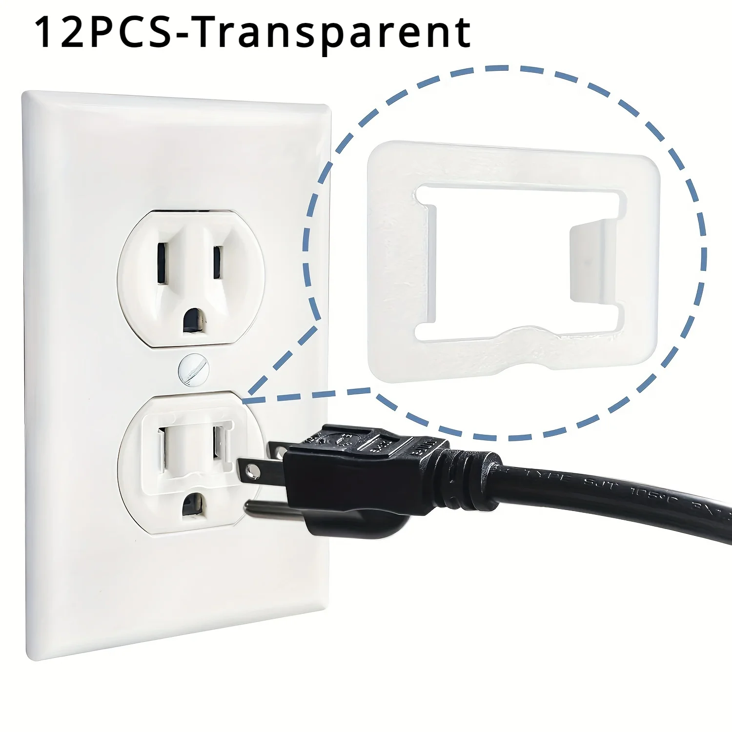 12pcs socket stabilizer: fix loose plugs, made of flame-retardant PC material, to prevent power outages and drops