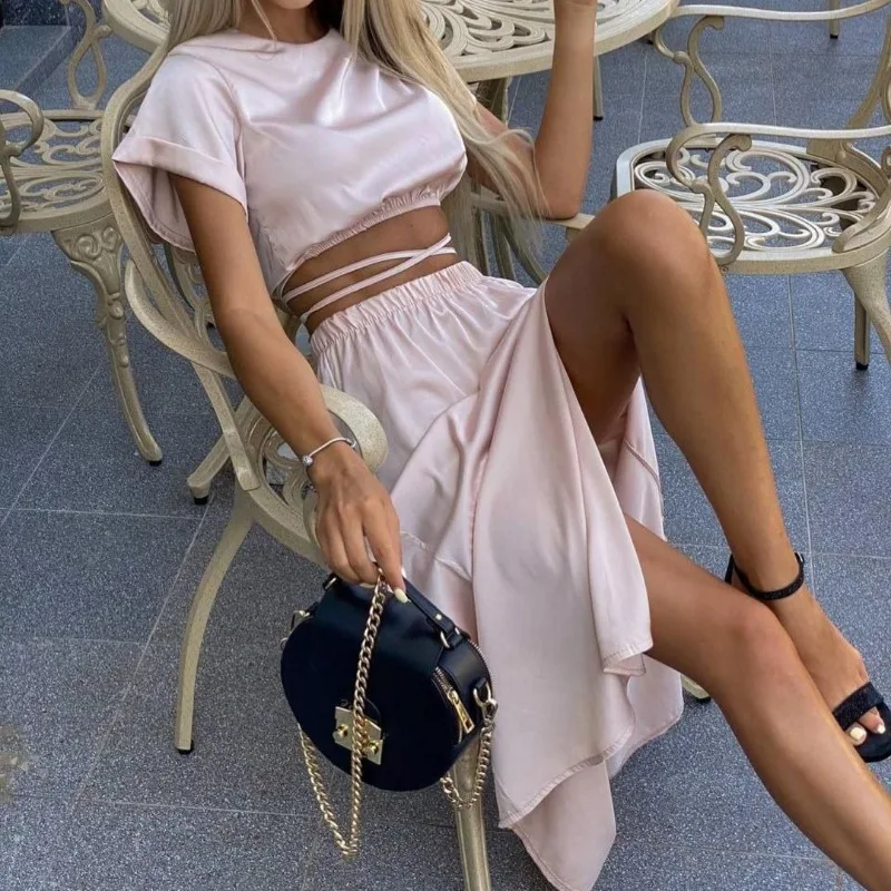 Elegant Women's Summer New Style 2024 Solid Color Sleeveless Vest Top Urban Casual Fashion Street Style Straight Long Skirt Suit women s new fashion round neck sleeveless slim split dress temperament commuting personalized street woman casual tank dresses