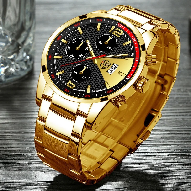 

Часы Reloj De Hombre мужские кварцевые, деловые, с календарем и стальным ремешком, подарок в стиле бойфренда, черные