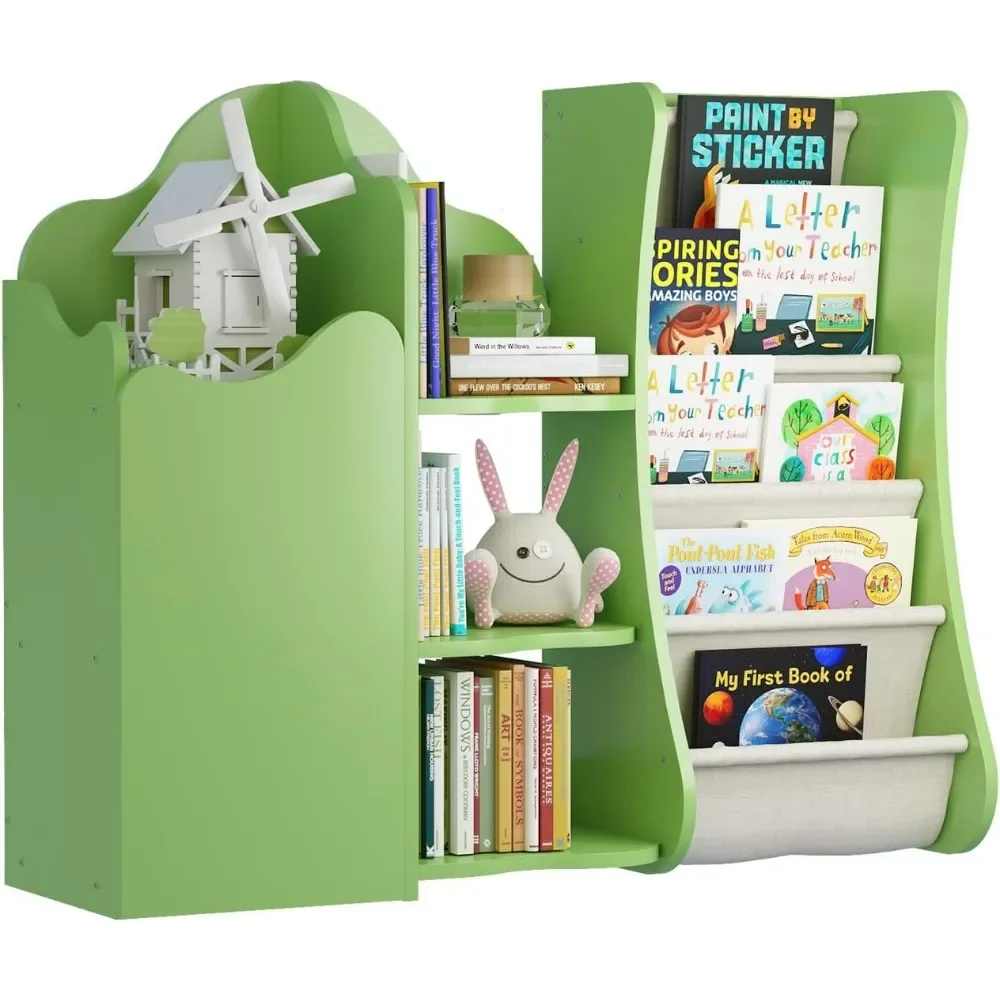 Children Treehouse Bookcase and Toy Storage,Kids Book Shelf for Kids Rooms, oddler Bookshelf Baby Bookcase,Green 2