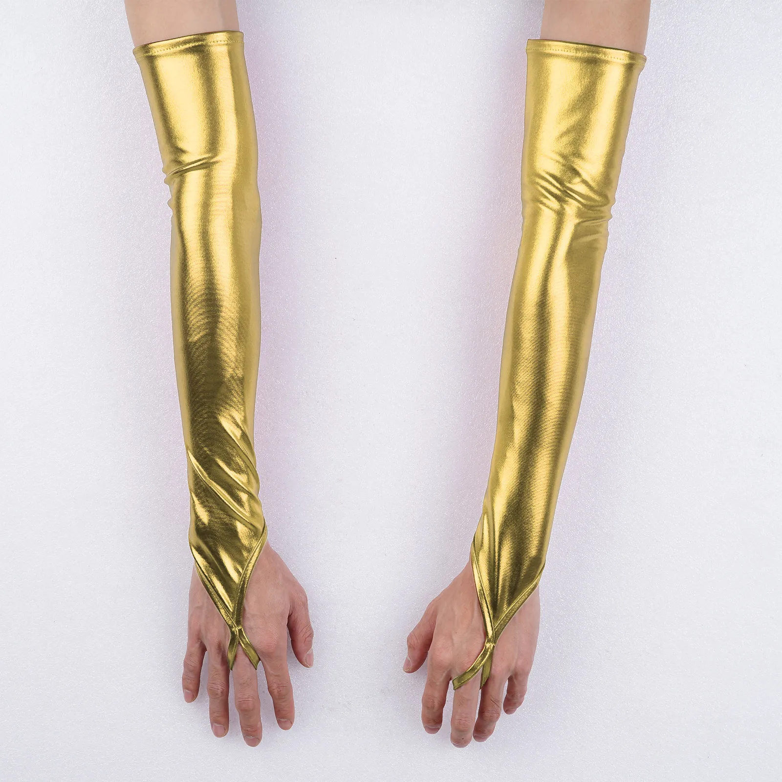 New Sexy Long Leather Gloves Sexy Flirting Hook Finger Gloves Women Fingerless Arm Sleeves Evening Dress Accessories