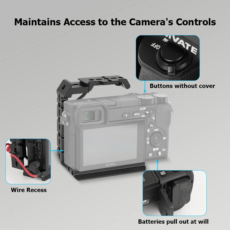 HDRIG for Sony A1 Half Cage with Arca-Type Base & NATO Rail & Shoe Mount for Monitor Light Mic DIY Accessory