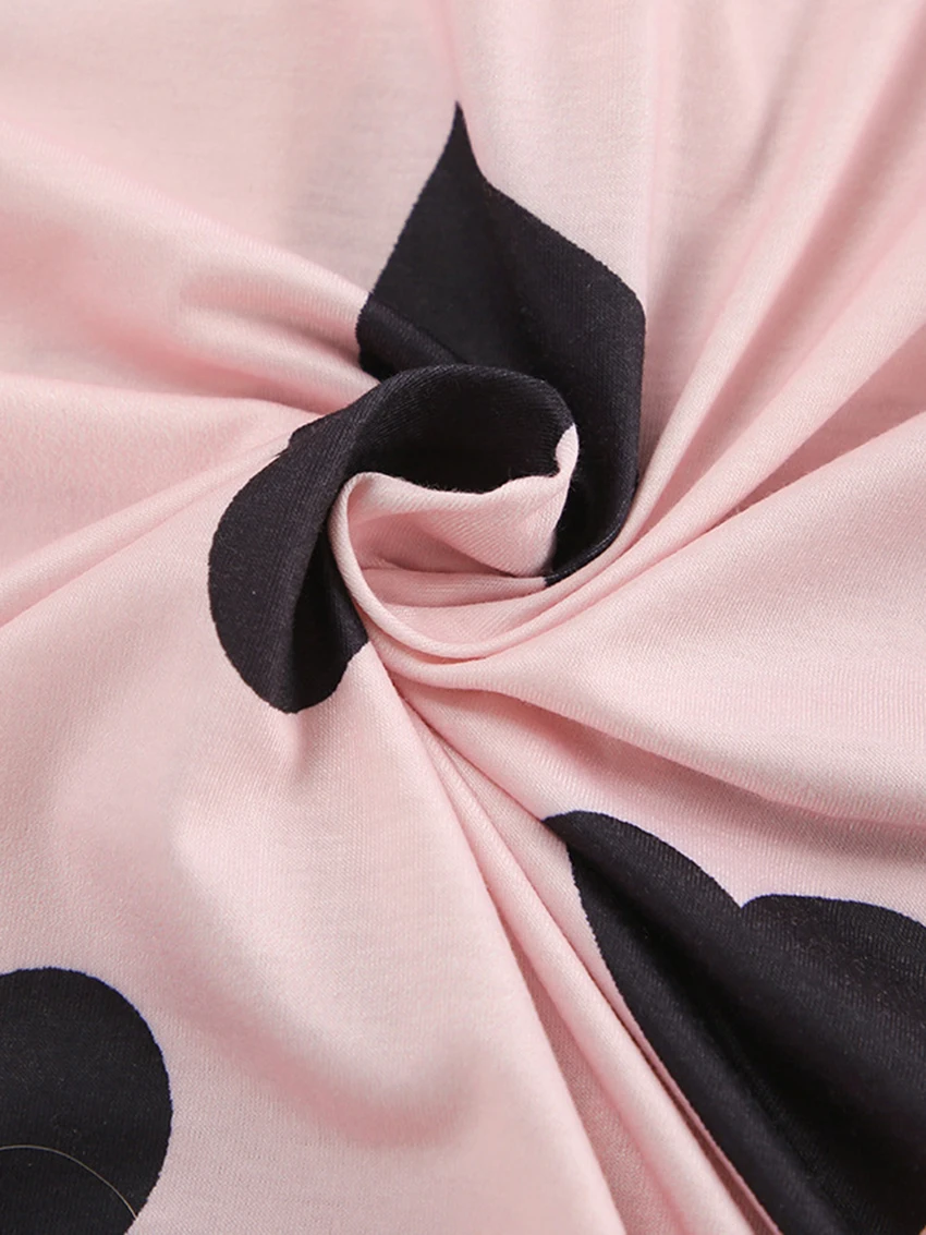 Marthaqiqi Printing Female Nightgowns Set Sexy Turn-Down Collar Sleepwear Half Sleeve Pajamas Shorts Casual Summer Home Clothes