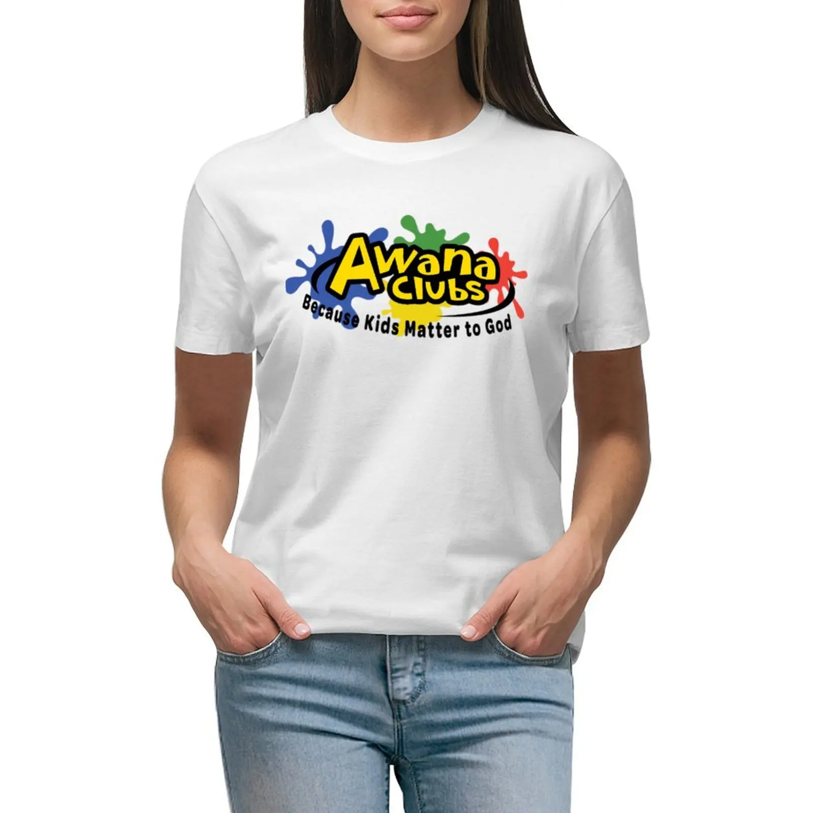 

awana club T-shirt vintage clothes Aesthetic clothing t shirts for Women loose fit