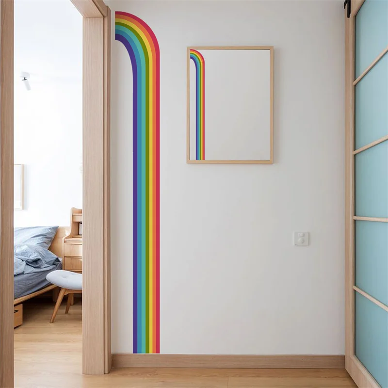 

Large Boho Rainbow Arch Wall Sticker Peel and Stick Giant Rainbow Decals Removable Vinyl Murals Living Room Interior Home Decor