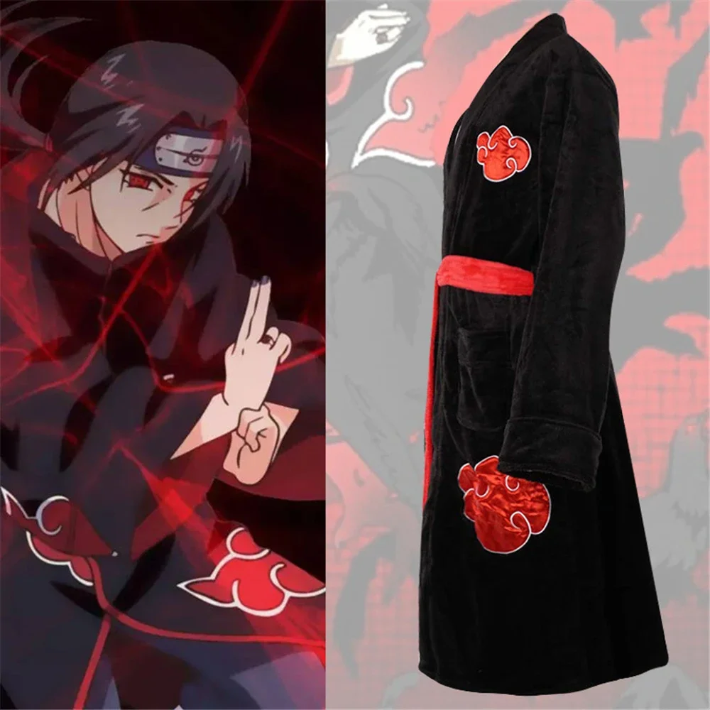 Naruto Akatsuki Uchiha Itachi Cosplay Kostuum Kigurumi Adult Unisex Pyjama Jumpsuit Nachtkleding Onesies Badjas Nachtjapon