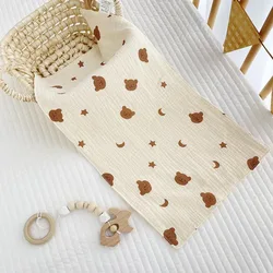 Soft Cotton Muslin Baby Towel and Burp Cloth Set (Star bear)