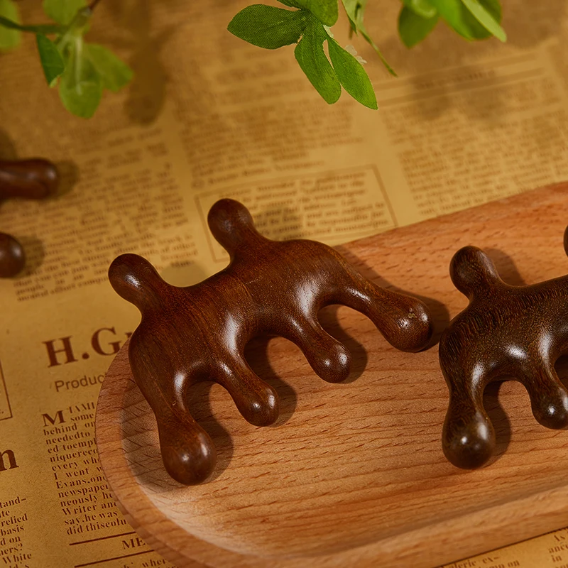 Wood Therapy Massage Comb Head Face Scalp Gua Sha Massager Natural Facial Sandalwood Wide Tooth Guasha Scraping Body Massage