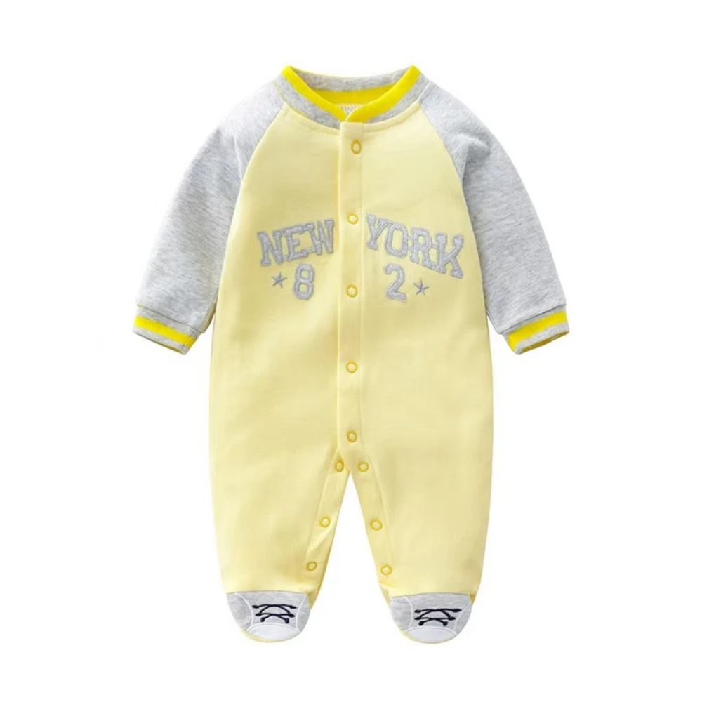 Baby Rompers Spring Autumn Clothes letter embroidery Boy Pajamas Newborn Outfit Sports Jumpsuit Infants Clothing 0 -12 Months