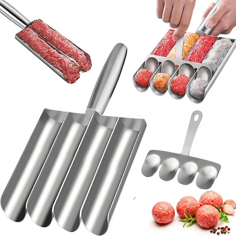 Stainless Steel Meatball Scoop Maker Mold for Fish Beef Easy-Release Non-Stick Rice Ball Dumplings Maker DIY Kitchen Tools meat ball maker dumplings ware