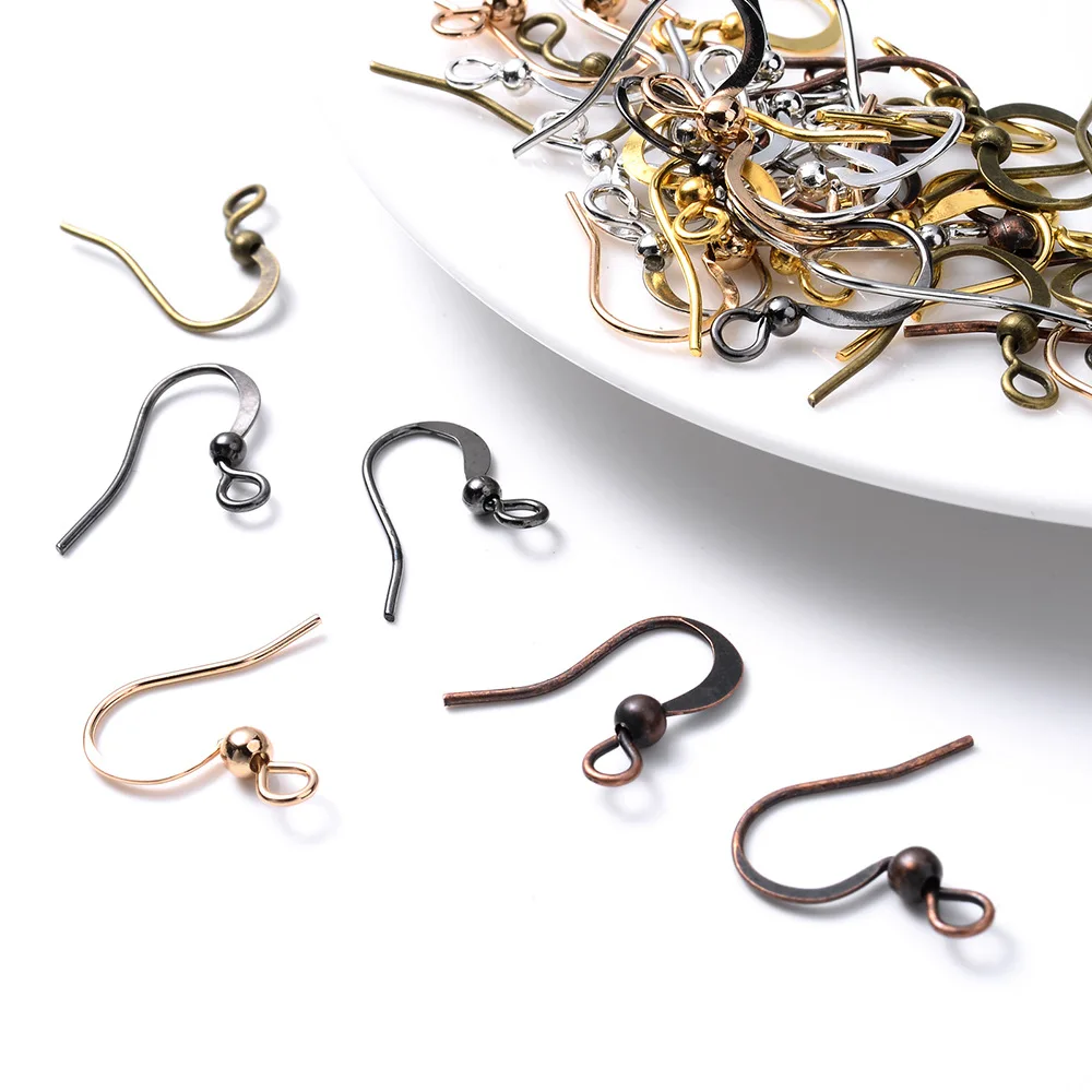 100Pcs 19x18mm Earring Hook Clasps Earrings Wires DIY Jewelry Making Crafts Base Findings