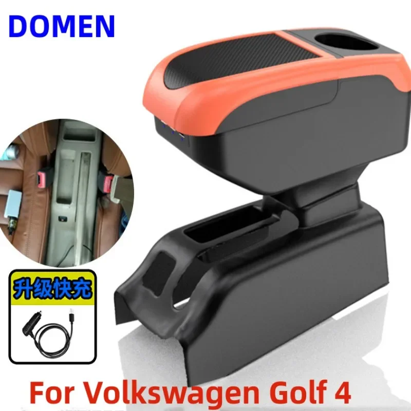 

NEW For Volkswagen Golf 4 Armrest Box Special modified interior accessories for the central armrest box Dual Layer USB Charging