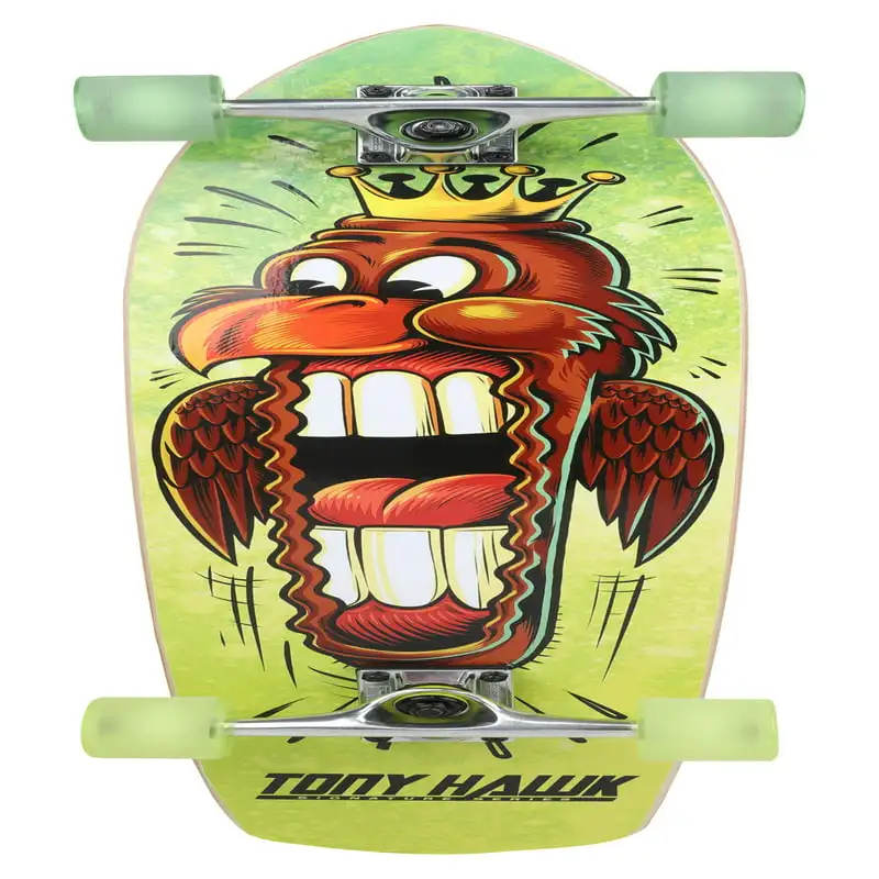 

34" x 8.5" Big Mouth Hawk Green Cruiser Complete Skateboard, 6" Trucks, 60 mm x 45 mm Wheels, Ages 5+