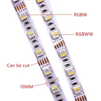 10MM PCB RGBW RGBWW LED Strip 5050 DC12V 24V  Flexible Light RGB+White / RGB+Warm White 4 color in 1 LED Chip 60 LED/m 5m/lot. 1