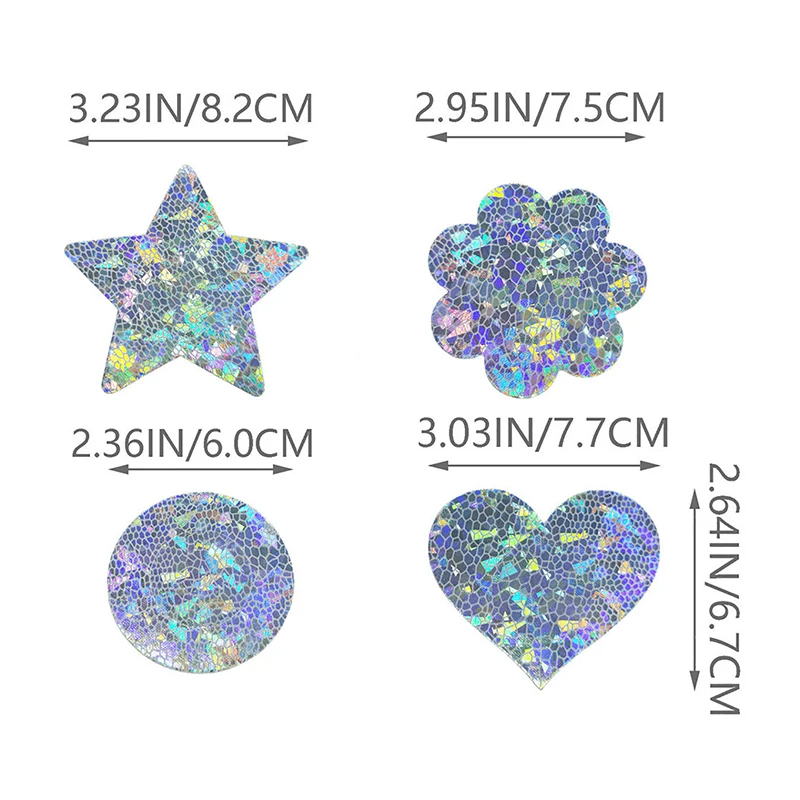 Disposable Invisible Bra Adhesive Ultra-thin Laser Sexy Chest Sticker 1 Pairs Breast Pasties Nipple Cover Breathable