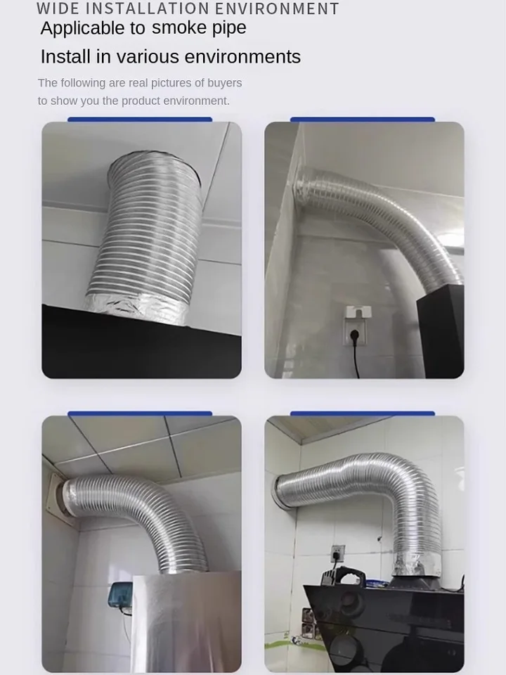 Bearachild Tubo De Ventilación De 4 Pulgadas Y 100mm, Tubo De Ventilación Flexible, Manguera De Conduccion De Aire Acondicionado Para Cocina Electrodomesticos