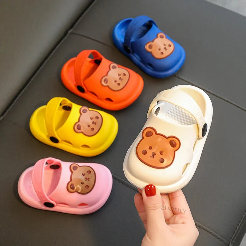 Summer Baby Shoes Indoor Slippers Boy Girl Pvc Little Bear Non-slip Children Slipper Kids Shoes Infant Soft Beach Garden Sandals