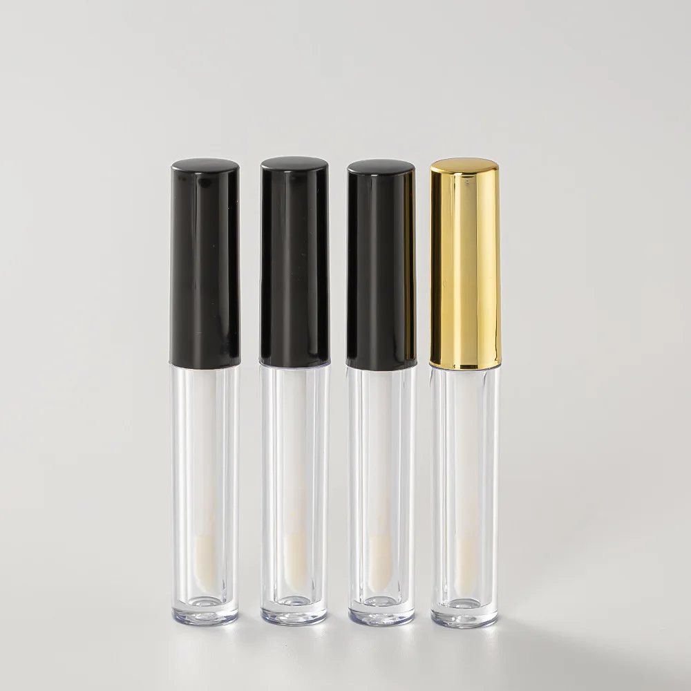 3.5ml Lip Glaze Bottle Golden Round Lip Gloss Tube 105mm*13.5mm Empty Lid Cute Plastic Bottles