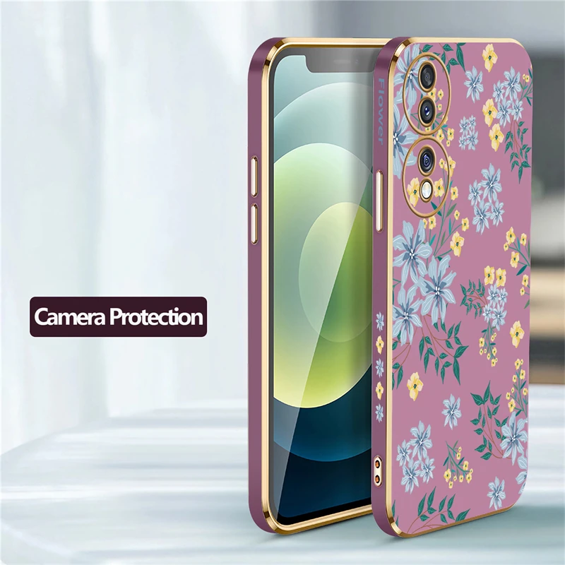 Luxurious Floral Plating Silicone Shockproof Phone Case
