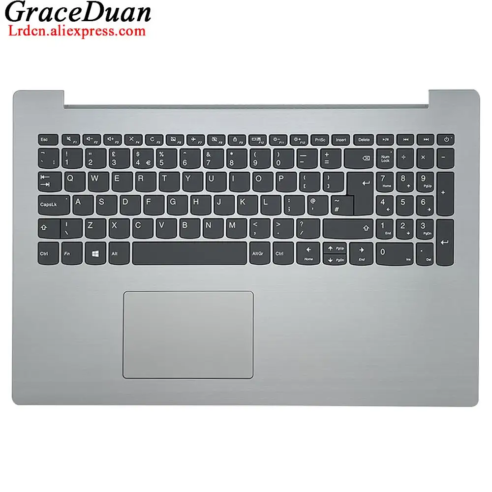 Teclado com Caixa Superior Cinza Platina Palmrest Shell Tampa c para Lenovo Ideapad 33015 15arr 15icn uk kr pt si cz de - Imagem 4