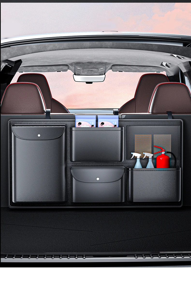 For Tesla All Model Y/3 &other brands Trunk PU Leather Storage Bag big Capacity