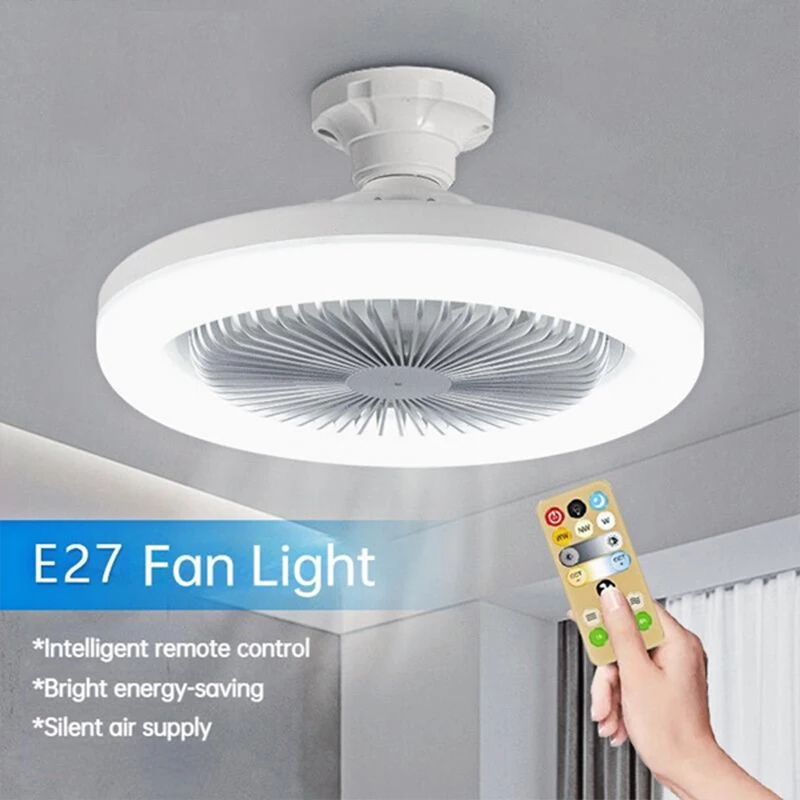 3in1 30W Plafondventilator Met Verlichting Lamp E27 Converter Basis Met