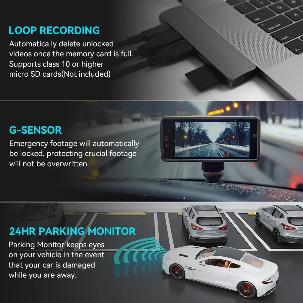 كاميرا داش كام امامية وخلفية للسيارات تسجل فيديو ت...