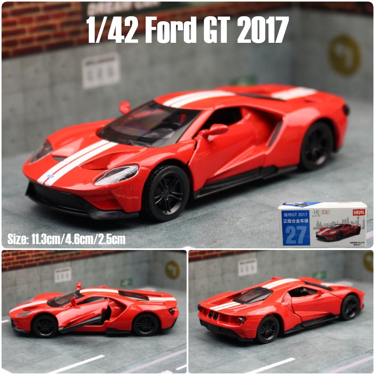 1/36 Ford GT Racing Car Toy Model For Children 5'' RMZ CiTY