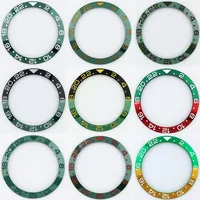 GMT bezel 38-30.7mm ceramic/aluminium tilting Luminescent 24/12 GMT watch bezel inserts into watch accessories for 40mm case