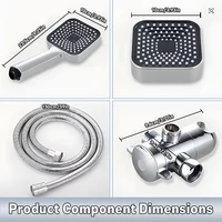 A High-Flow Large Nozzle and Handheld Shower Head,Two-In-One Shower Set, Shower Long Hose, Three-Way Water Distributor Bathroom 6