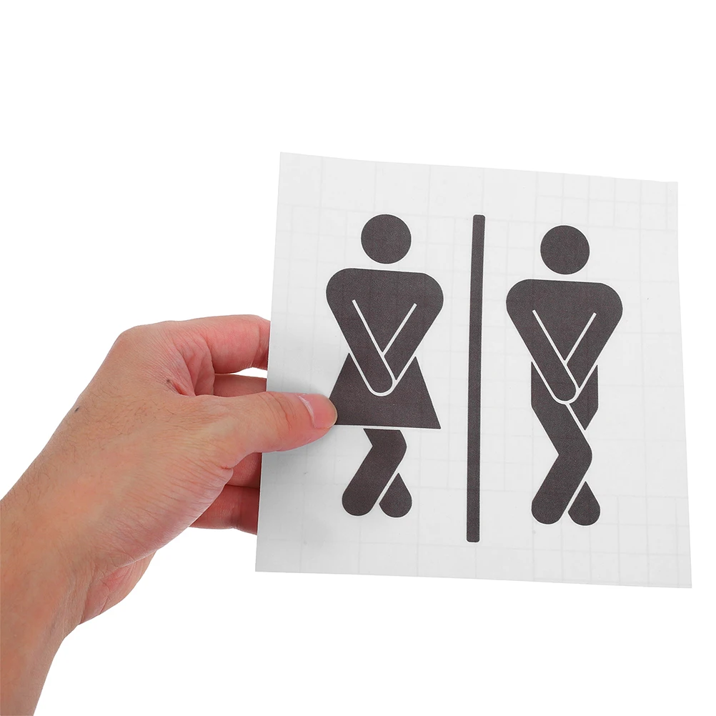 Pvc Restroom Sign For Men And Women Office Toilet Decor Restroom Sign Sticker Home Decor Bathroom Easy To Install