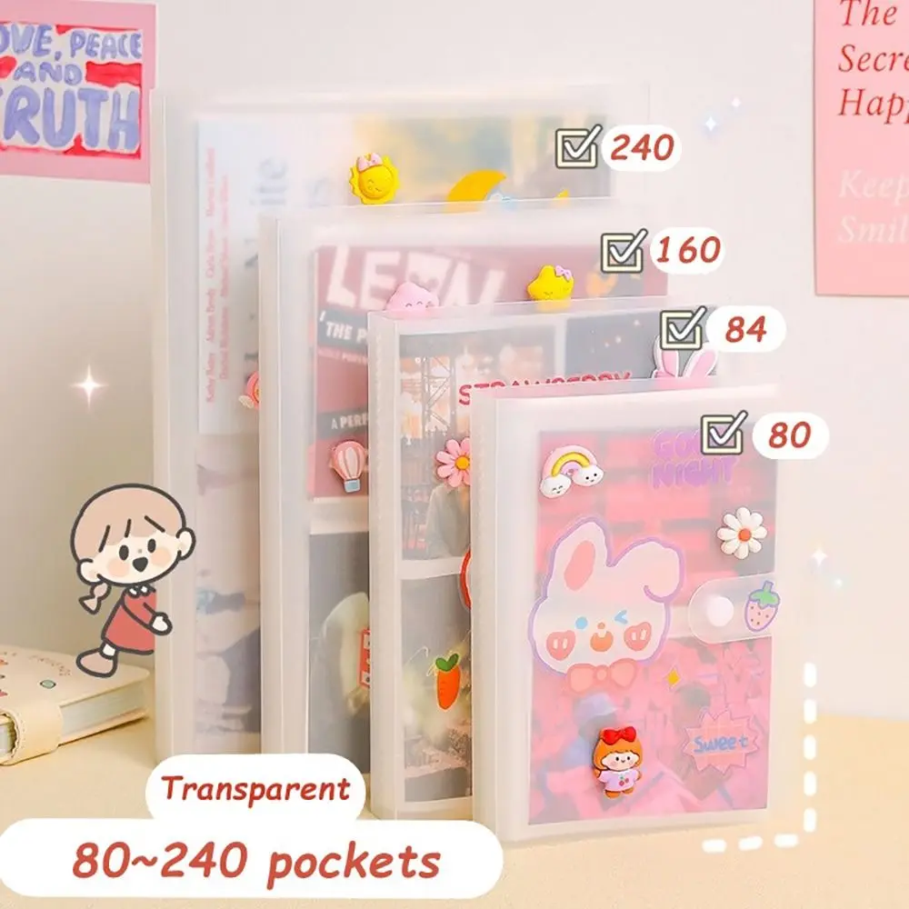 Multi-Size Transparent Photo Card Holder Album - Stylish Photocard Organizer with 80/160 Slots